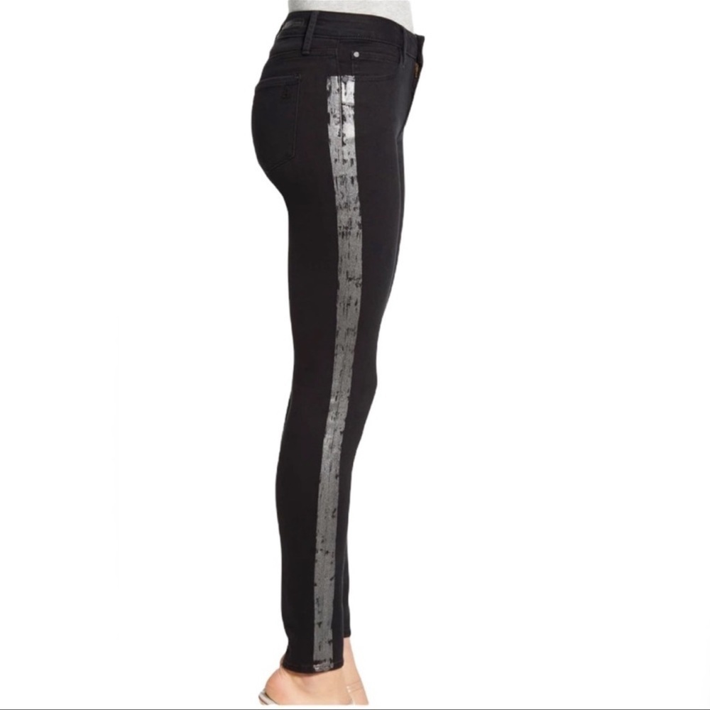NEW Articles of Society Sarah Skinny Bailey Jeans Black Silver Tuxedo Stripe - Picture 6 of 17